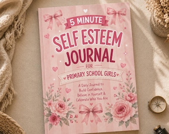 5 Minute Self Esteem Journal for Girls | Cute Daily Confidence Journal for Kids Ages 6-12 | Positive Affirmations | Growth Mindset Gift
