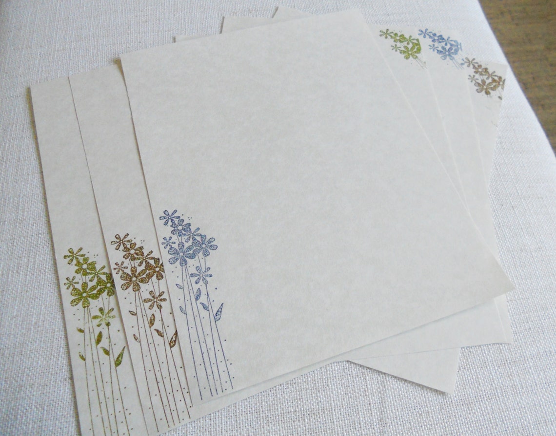 Large Parchment Paper Stationery Set Writing Paper Hand Cut Etsy