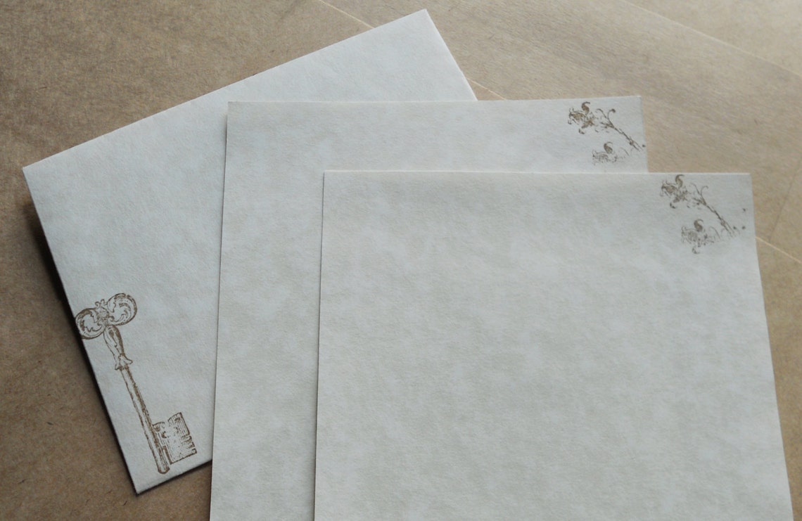 Parchment Paper Stationery Set. Writing Paper With Old World Etsy