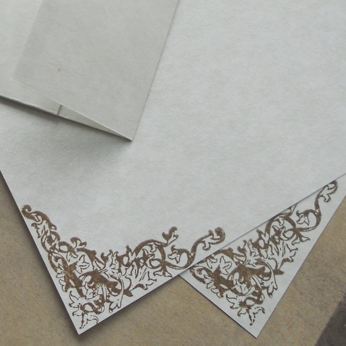 Parchment Paper Stationery Set. Writing Paper Hand Stamped Etsy