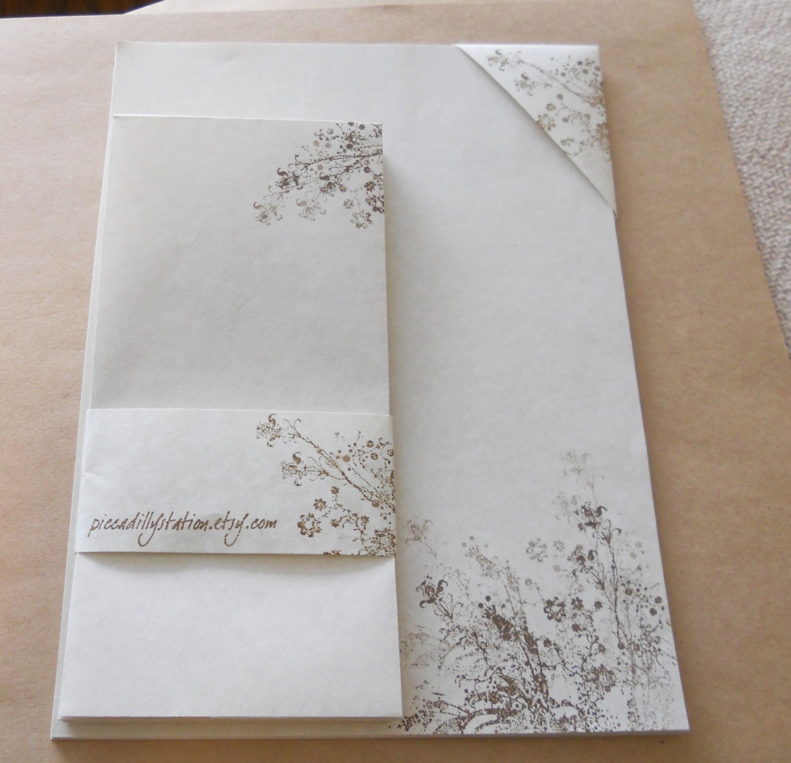 Large Parchment Paper Stationery Set Romantic Dandelion Etsy