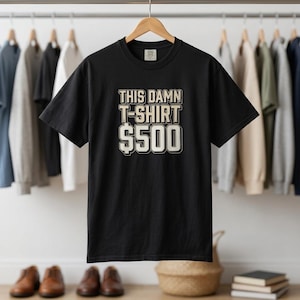 This Damn T-Shirt 500 T-shirt | Grappig Statement Shirt, Retro Blokletter Design