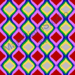 Motif Ikat Thaï sans couture, imprimé textile ethnique bohème Ruby Marigold (téléchargement numérique)