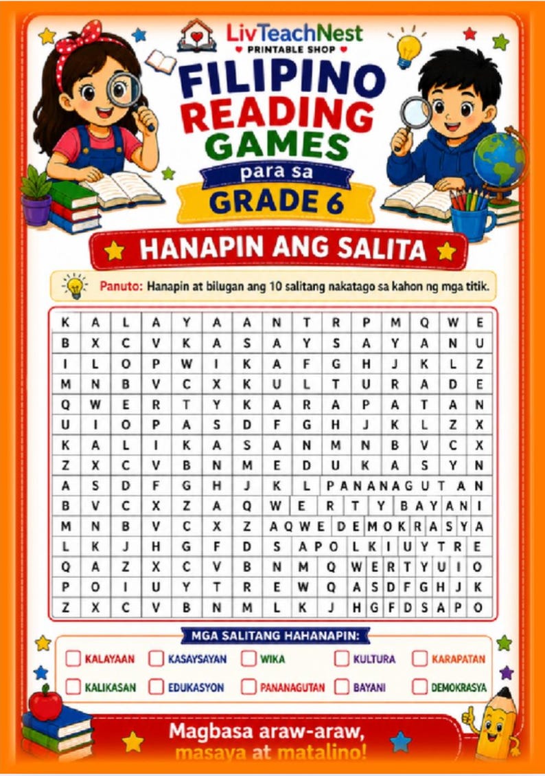 Filipino Reading Games Grade 6 | Interactive Learning Activities ...