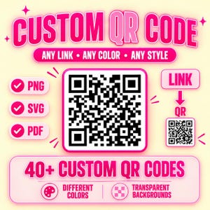 Über 40 individuelle QR-Code-Designs (beliebiger Link, Farbe, Stil) (digitaler Download – PNG, SVG, PDF)