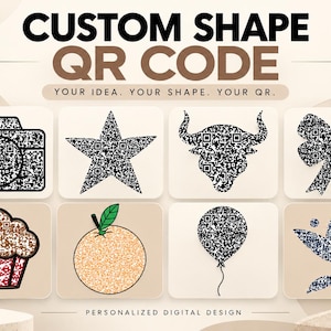 Custom Shape QR Code | Personalized Design, Colors, Logo (Digital Download)