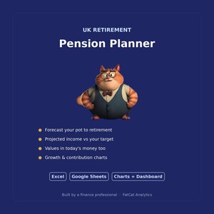 UK Pension Planner (Excel, Google Sheets), Retirement Income Forecast Calculator