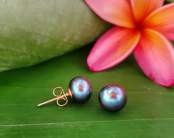 Pendientes de perlas negras, pendientes de perlas