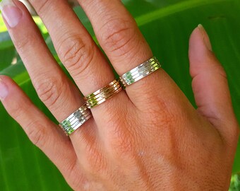 Stackable Rings Sterling Silver 14K Gold Filled, hammered ring, fashion rings, boho ring, stack rings, ring bands, multiple rings