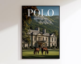 Ralph Lauren Poster Digital Download, Polo Ralph Lauren Print, Vintage Ralph Lauren Print, Equestrian Print, Real Estate Posters