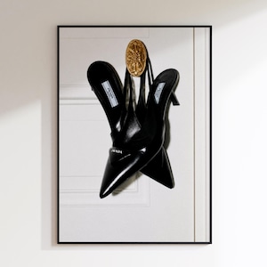 Quadri di lusso alla moda, stampa con tacco alto, quadri di moda, quadri editoriali, decorazioni glamour, arte ispirata ai designer, stampe artistiche da parete