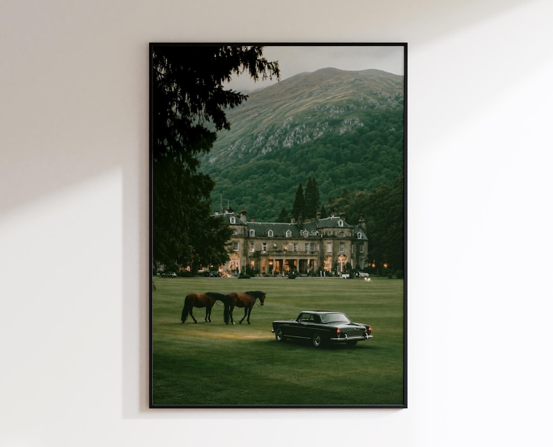 Old Money Wall Art Printable, English Manor Estate Decor, Luxury Mansion Wall Art, Quiet Luxury Art, Vintage Wealth Poster, Digital Download image 1