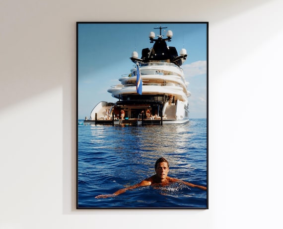 Old Money Wall Art Printable, Super Yacht Poster, Luxury Yacht Print, Billionaire Lifestyle Decor,Quiet Luxury Art,Coastal Wall Art Download