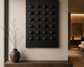 Relief sphérique noir | Art mural texturé 3D scandinave