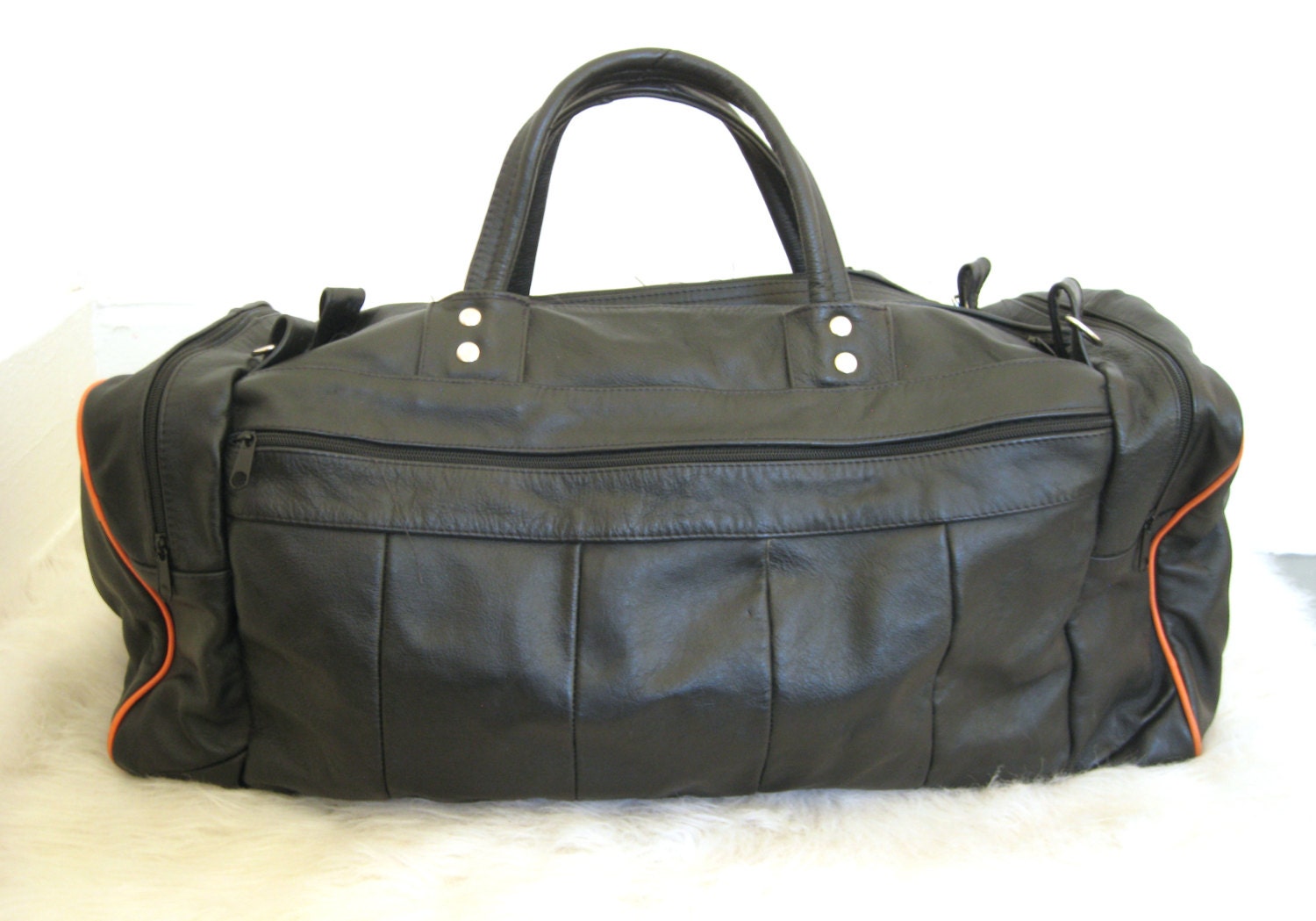 90s Black Leather HARLEY DAVIDSON Duffle Bag Eagle Embroidered Etsy