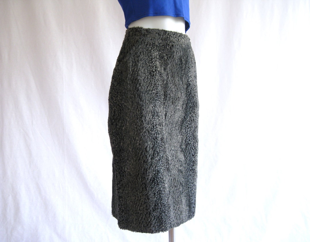 90 s Claudie Pierlot gris texturé crayon jupe taille haute