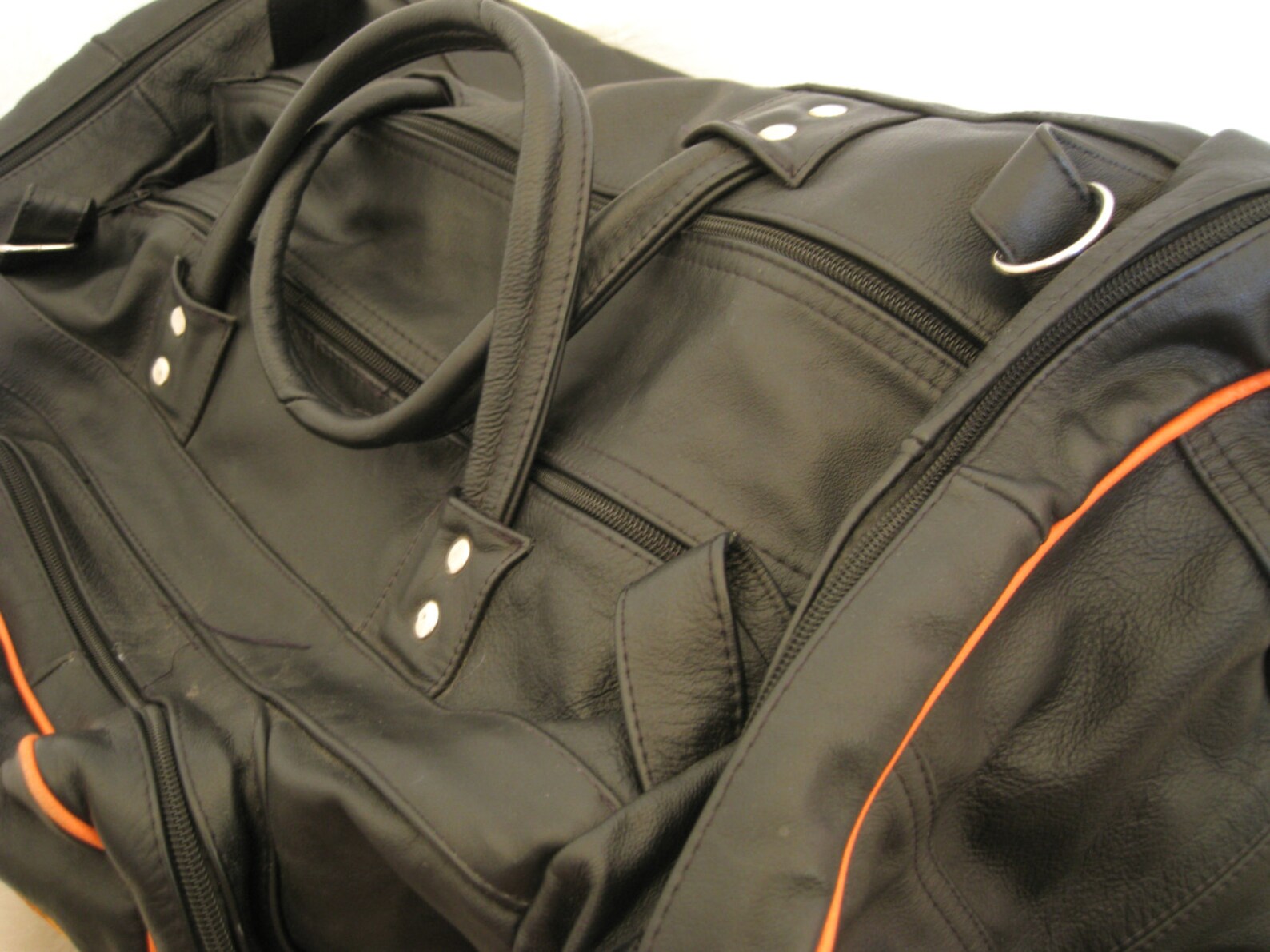 90s Black Leather HARLEY DAVIDSON Duffle Bag Eagle Embroidered Etsy