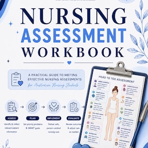 Nursing Assessment Workbook | Clinical Assessment Guide| Head-To-Toe | OSCE & Placement | Digital Download PDF |