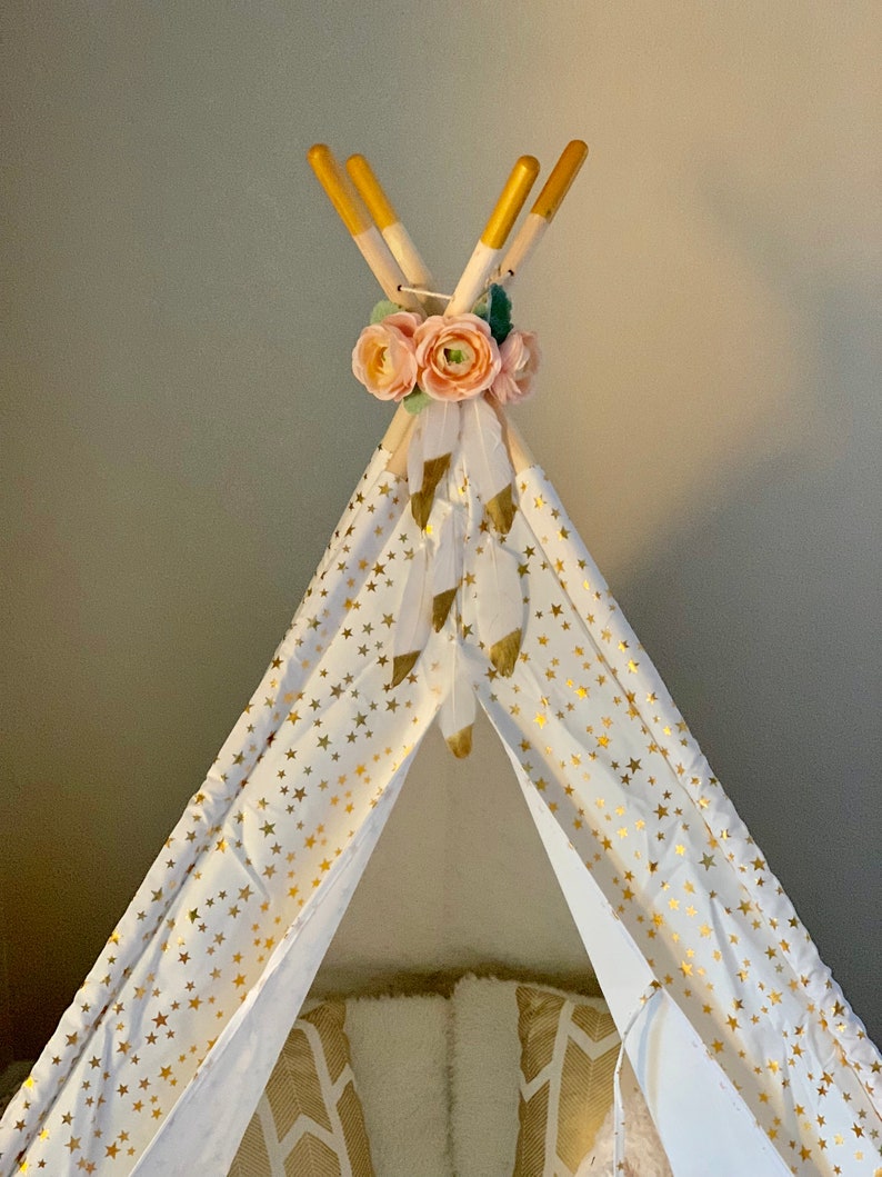 Teepee Garland Boho With Feathers, Nursery Garland, Boho Nursery