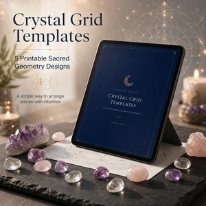 Crystal Grid PDF | Printable Sacred Geometry Set | Digital Download | 5 Layouts Included