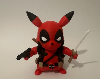 Figure Pikapool Deadpool Pikachu Pokemon mix up with marvel