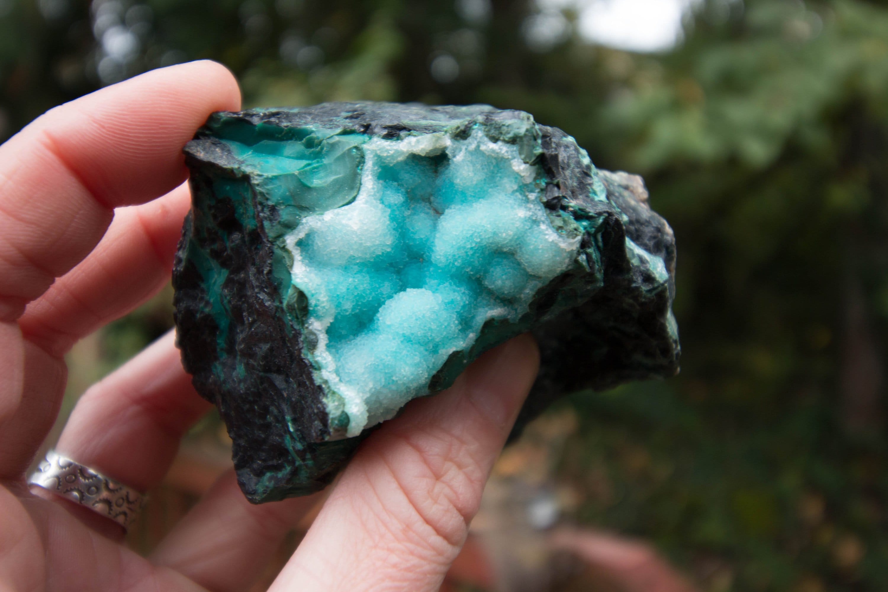 Raw Gem Silica Chrysocolla Specimen Globe Mining Region of Arizona