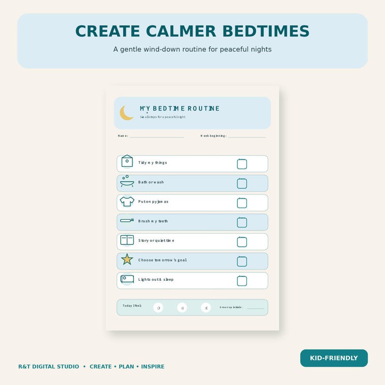 Kids Morning & Bedtime Routine Charts | Printable Daily Tracker (A4 PDF ...