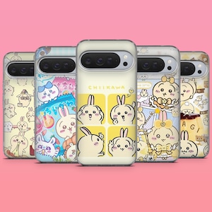 Chiikawa Telefonskal Sött Usagi-fodral för Google Pixel 11, 10A, 10Pro, 9, 9A, 9Pro, 8Pro, 7, 6Pro, Samsung S26Ultra, iPhone 17e, 16e