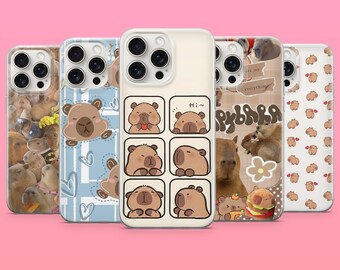 Capybara Phone Case Funny Animal Cover for iPhone 17, 17Pro, 16, 16Pro, 15, 14, 13, 12, Samsung S26, S25, A57, A17, Pixel 11, 10 Pro, 9Pro