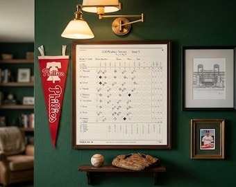 Feuille de match des Phillies pour l'anniversaire de votre mariage, illustration personnalisée du match de baseball de votre mariage, cadeau d'anniversaire de mariage (papier), téléchargement numérique