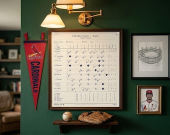 Feuille de match personnalisée des Cardinals, lettrage à la main pour n'importe quel match, décoration murale, cadeau pour les fans des Cardinals, téléchargement numérique
