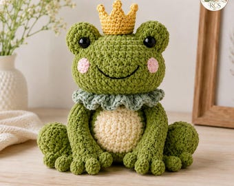 Royal Frog Prince Crochet Pattern | Amigurumi Plush Tutorial (PDF Download)