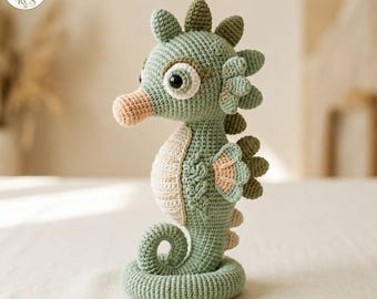 Seahorse Crochet Pattern PDF, Amigurumi Seahorse Pattern, Cute Sea Animal Crochet Pattern, Digital Download, English US Terms