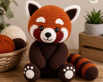 Red Panda Crochet Pattern PDF | Amigurumi Woodland Animal Plush (Instant Download)