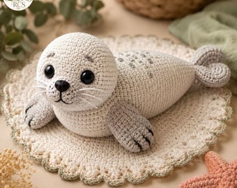 Crochet Baby Seal Pattern, Harp Seal Amigurumi Tutorial, DIY Stuffed Animal PDF