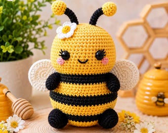 Honeybee Amigurumi Crochet Pattern, Easy Bee Plushie PDF (Digital Download)