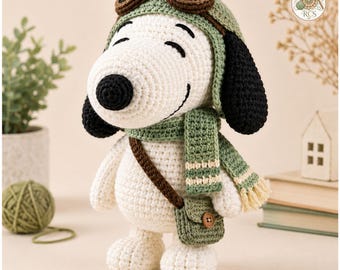 Aviator Puppy Crochet Pattern PDF | Amigurumi Pilot Dog Plush (Digital Download)