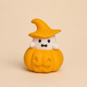 Halloween Ghost Night Light Cute Pumpkin Witch Lamp Warm Glow Spooky Table Decor Bedroom Shelf Accent Halloween Party Gift
