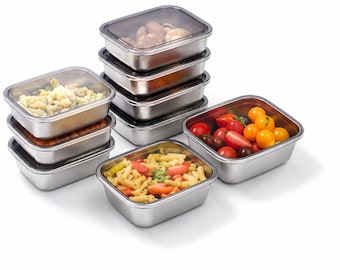 ステンレス製食品保存容器5個セット｜積み重ね可能な食品保存ボックス