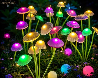 Tuinverlichting op zonne-energie in de vorm van een kwal of paddenstoel | LED-tuinverlichting op zonne-energie | Waterdichte tuinverlichting voor gazon, terras en tuin | Cadeau voor een sprookjestuin