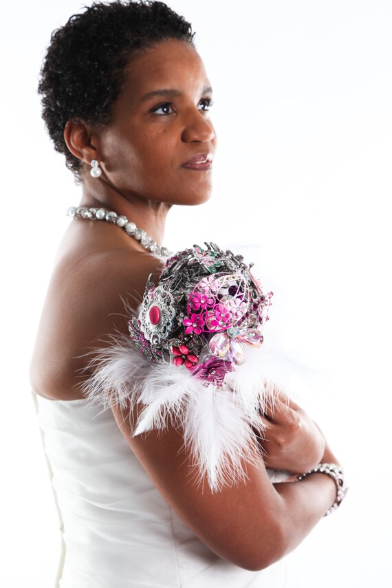 Items similar to Pink Lady Brooch Wedding Bouquet Ready to Ship on Etsy