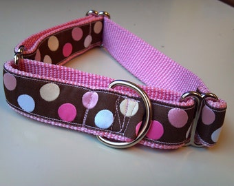 Blondie's Pink Polka Dots 1" Martingale Collar