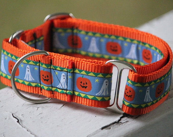 Halloween Ghosts 1.5" Martingale Collar