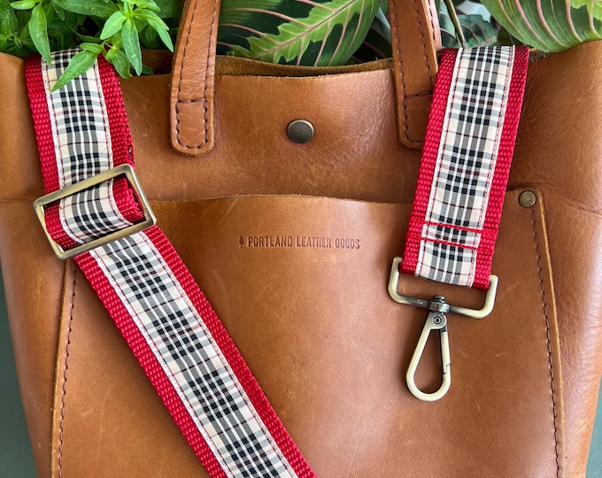 Bag Strap: Tibby Plaid on Red