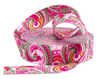 Pink Paisley Webbing, 1.5"