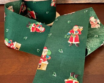 Vintage Santa Claus Holiday Ribbon, 2.5" - 34 ft