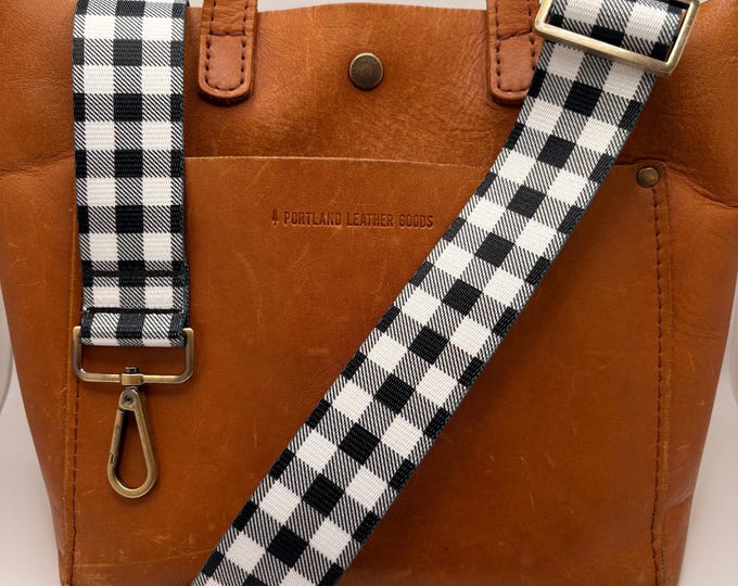 Bag Strap: Black Plaid