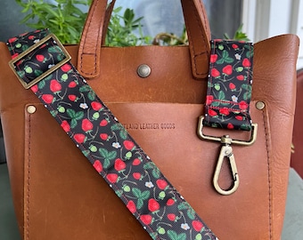 Bag Strap: Strawberries