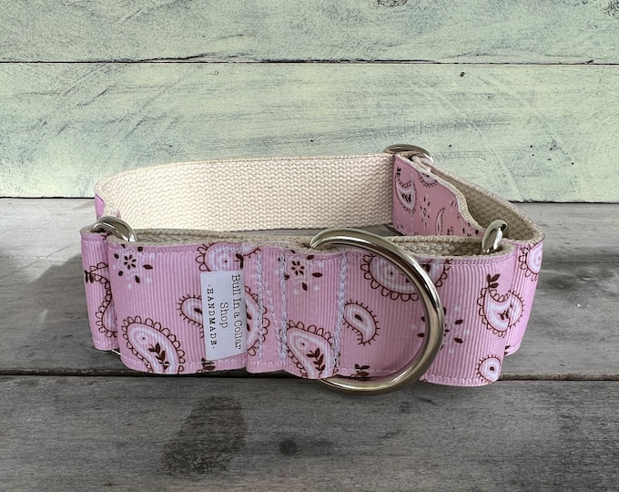 Pink Bandana - 1.5" Martingale Collar