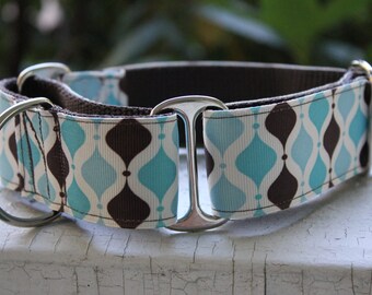 Kane's Blue Geo 1.5" Martingale Collar
